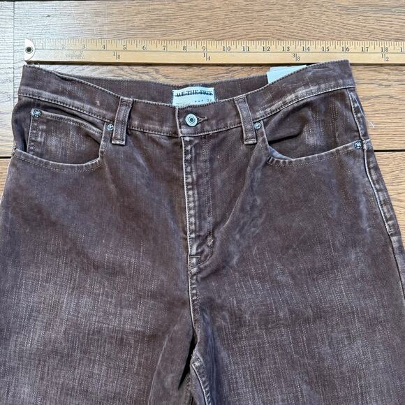 FREE PEOPLE Tinsley Baggy High Rise Flocked Jeans / Chocolate Brown SZ 30 - Picture 15 of 15